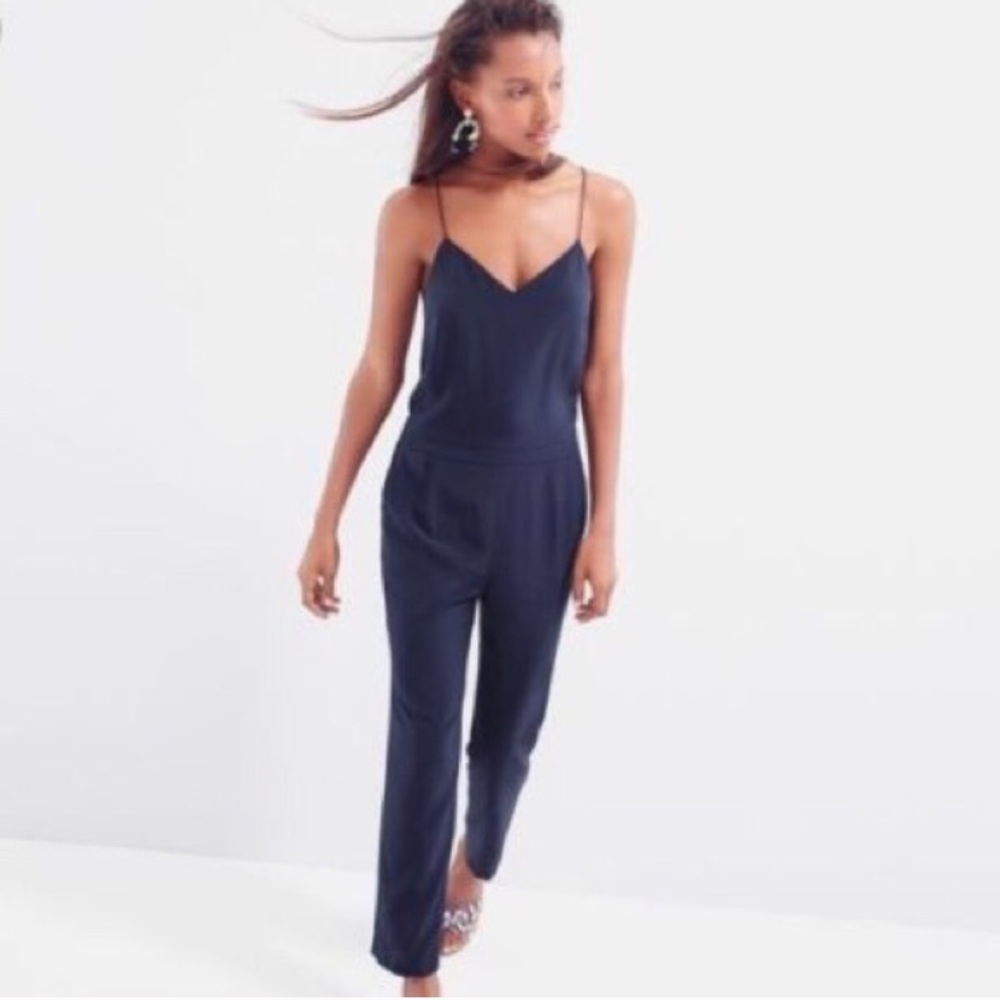 J. Crew Navy Sleeveless Jumpsuit